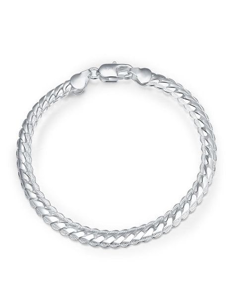 925 silver plated bracelets 5mm flat chain bracelet simple geometry bangle chain bracelets men jewelry h1997254899, Black
925 silver plated bracelets 5mm flat chain bracelet simple geometry bangle chain bracelets men jewelry h1997254899, Black