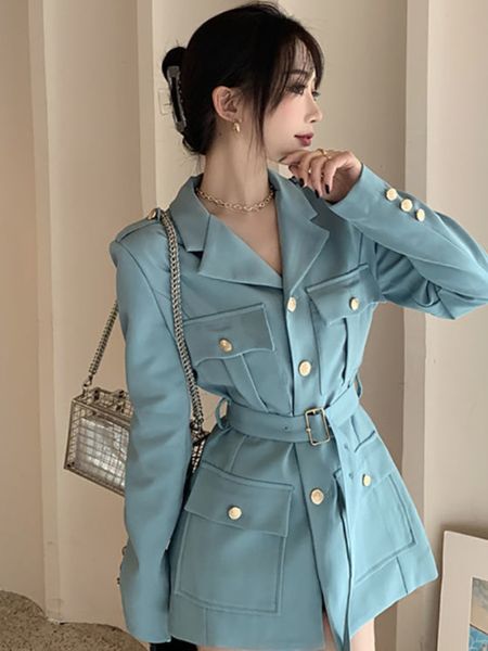 women's jackets new fashion 2023 designer blue blazers women single breasted metal buttons blazer with belt clothing woman jacket frenu, Black;brown
women's jackets new fashion 2023 designer blue blazers women single breasted metal buttons blazer with belt clothing woman jacket frenu, Black;brown