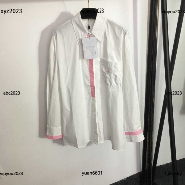 designer clothes women logo embroidered single pocket girl blouse fashion long sleeved lapel shirt luxurious june20, White
designer clothes women logo embroidered single pocket girl blouse fashion long sleeved lapel shirt luxurious june20, White
