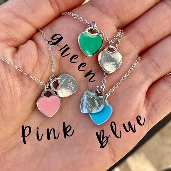 selling simple love oil drop enamel green double-heart heart-shaped tiffay same titanium steel necklace collarbone chain women's style, Golden;silver
selling simple love oil drop enamel green double-heart heart-shaped tiffay same titanium steel necklace collarbone chain women's style, Golden;silver