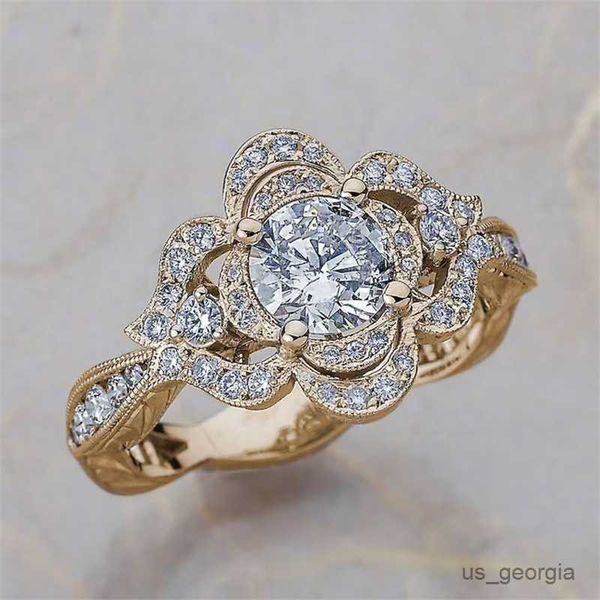 band rings luxury female white zircon stone ring promise yellow gold color engagement ring crystal flower wedding rings for women r230625, Silver
band rings luxury female white zircon stone ring promise yellow gold color engagement ring crystal flower wedding rings for women r230625, Silver