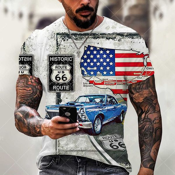men's oversized loose short sleeve fashion american printed 66 letter t-shirt, White;black
men's oversized loose short sleeve fashion american printed 66 letter t-shirt, White;black