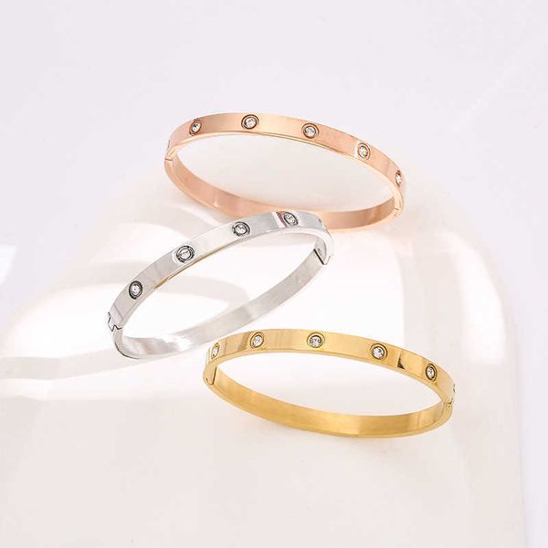 original designer fashion diamond bracelet titanium steel rhinestone popular simple rose gold jewelry, Black
original designer fashion diamond bracelet titanium steel rhinestone popular simple rose gold jewelry, Black