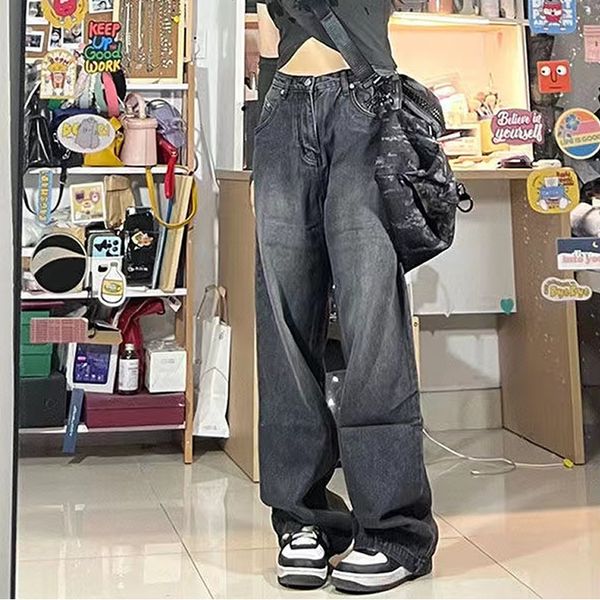 women's jean vintage streetwear black baggy korean jeans high waiste oversize wide leg pants grunge denim trousers y2k alt clothes 2306, Blue
women's jean vintage streetwear black baggy korean jeans high waiste oversize wide leg pants grunge denim trousers y2k alt clothes 2306, Blue