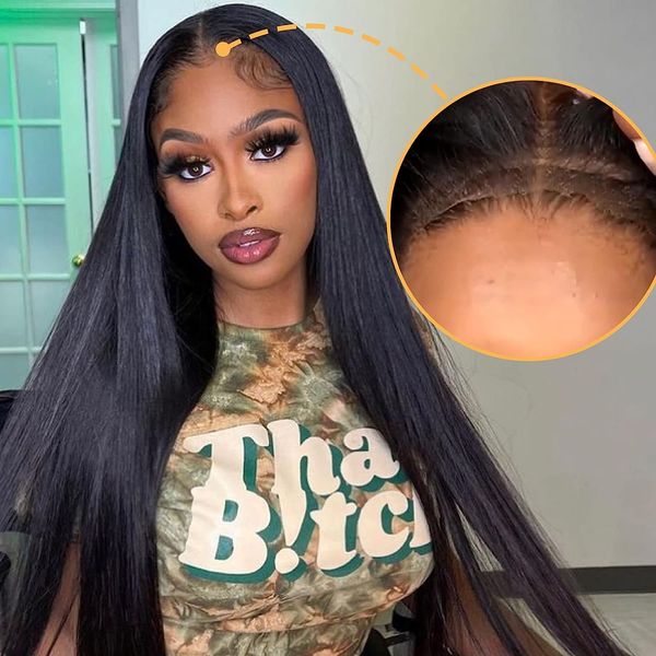 glueless wigs elastic band straight 5x5 real hd lace closure wig 180 density pre plucked bleached knots frontal wig, Black;brown
glueless wigs elastic band straight 5x5 real hd lace closure wig 180 density pre plucked bleached knots frontal wig, Black;brown