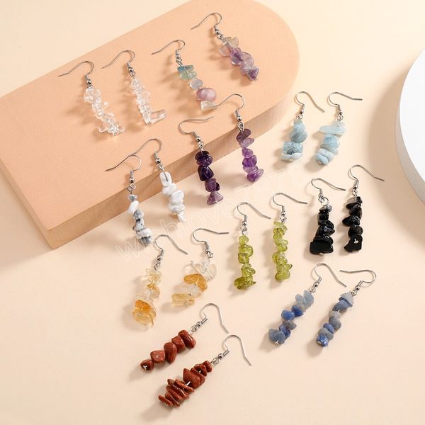 simple fashion irregular crushed crystal stone handmade dangle earrings for women girls colorful stone geometric earrings, Silver
simple fashion irregular crushed crystal stone handmade dangle earrings for women girls colorful stone geometric earrings, Silver