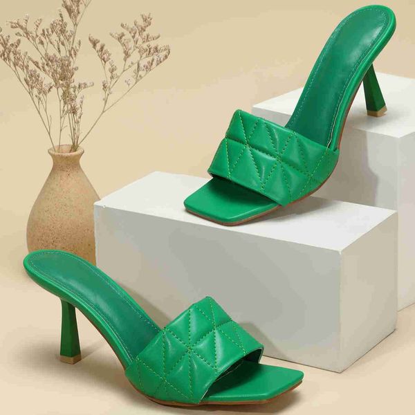 lady sandals slippers square toe diamond checkered stiletto summer high heels 230615, Black
lady sandals slippers square toe diamond checkered stiletto summer high heels 230615, Black