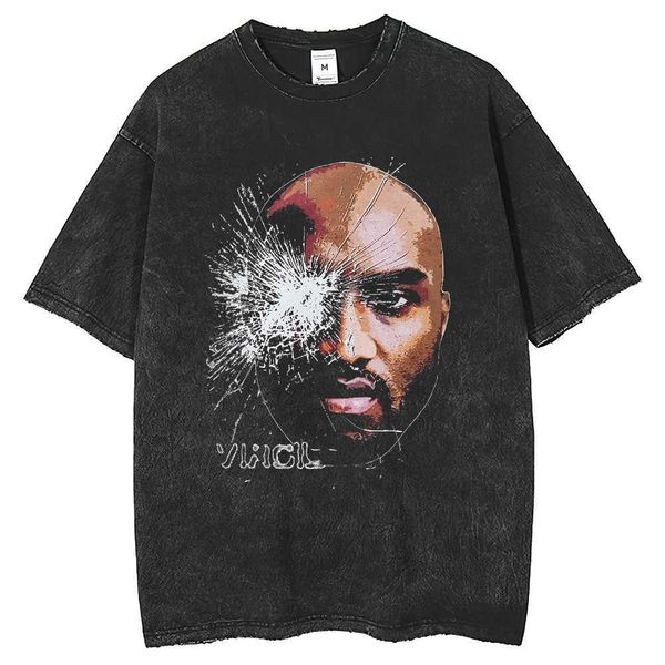 chaopai rap singer white ink digital direct spray breathable printing men's t-shirt made old wash short sleeve, White;black
chaopai rap singer white ink digital direct spray breathable printing men's t-shirt made old wash short sleeve, White;black