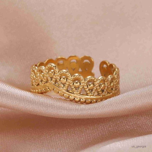 band rings skyrim crown wedding band ring women stainless steel gold color elegant finger rings trendy jewelry valentine's day gift new, Silver
band rings skyrim crown wedding band ring women stainless steel gold color elegant finger rings trendy jewelry valentine's day gift new, Silver