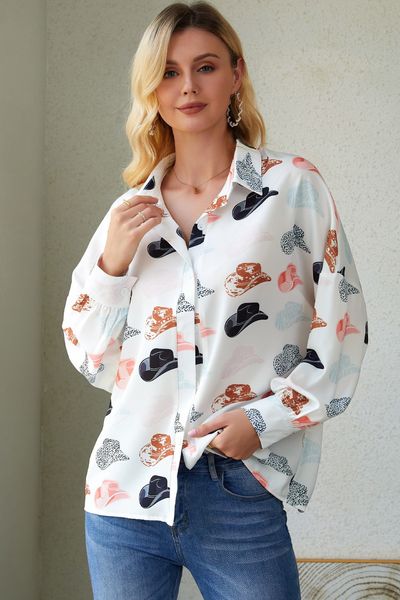 western clothes fall long polyester puff sleeve button up shirts for women, White
western clothes fall long polyester puff sleeve button up shirts for women, White