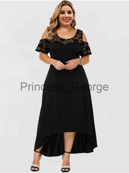 casual dresses plus size dress woman 2023 summer elegant lace patchwork cold shoulder casual dress solid irregular maxi long dresses x0625, Black;gray
casual dresses plus size dress woman 2023 summer elegant lace patchwork cold shoulder casual dress solid irregular maxi long dresses x0625, Black;gray