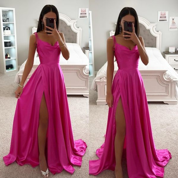 fashion rosy pink prom dresses spaghetti evening gowns pleats split formal red carpet long special occasion party dress, Black
fashion rosy pink prom dresses spaghetti evening gowns pleats split formal red carpet long special occasion party dress, Black