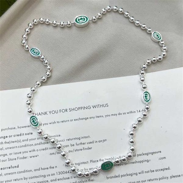 2023 gujia green enamel round beads sterling silver necklace made of old and versatile style sweater chain gift
2023 gujia green enamel round beads sterling silver necklace made of old and versatile style sweater chain gift