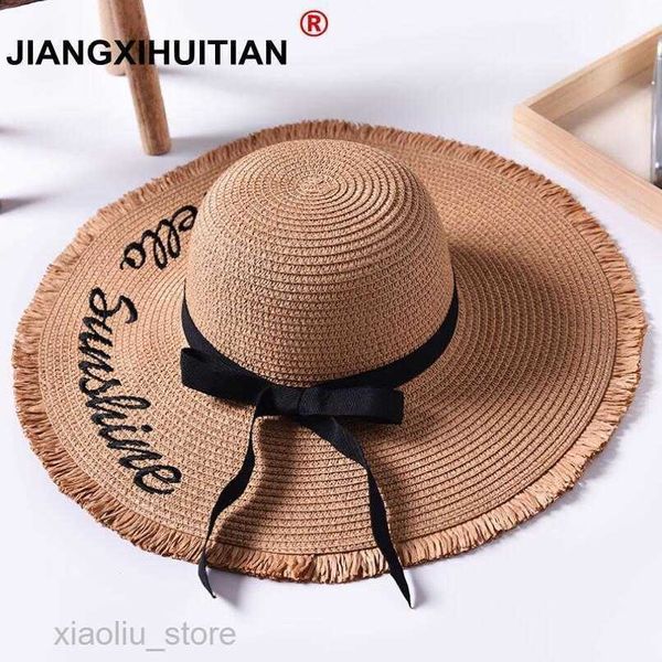wide brim hats handmade weave letter sun hats for women black ribbon lace up large brim straw hat outdoor beach hat summer caps chapeu femin, Blue;gray
wide brim hats handmade weave letter sun hats for women black ribbon lace up large brim straw hat outdoor beach hat summer caps chapeu femin, Blue;gray