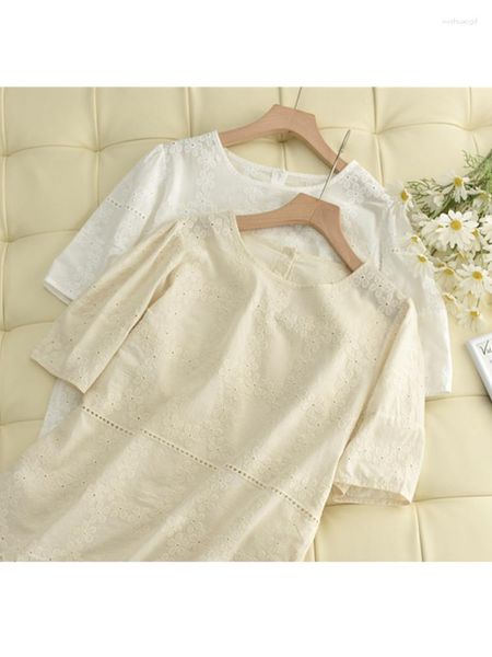 women's blouses lamtrip unique surface daisy flowers embroidery o-neck kawaii cotton short sleeve shirt blouse 2023 vintage mori, White
women's blouses lamtrip unique surface daisy flowers embroidery o-neck kawaii cotton short sleeve shirt blouse 2023 vintage mori, White