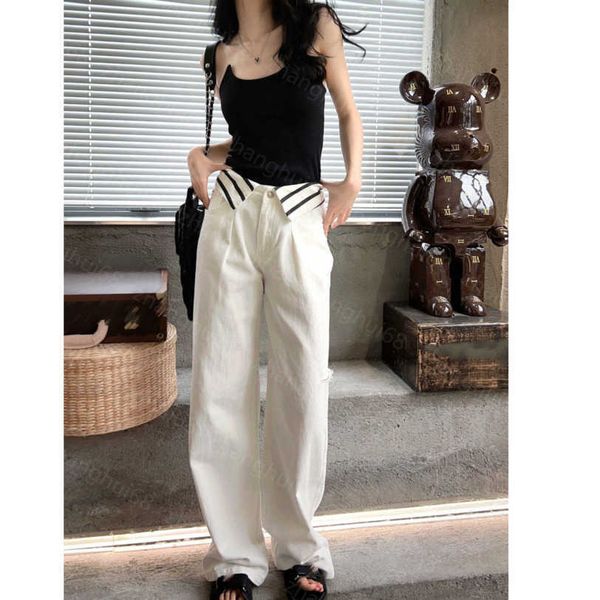 23ss womens pants denim jeans designer women jeans lapel striped logo print ripped high-waisted jeans womens clothing a1, Blue
23ss womens pants denim jeans designer women jeans lapel striped logo print ripped high-waisted jeans womens clothing a1, Blue