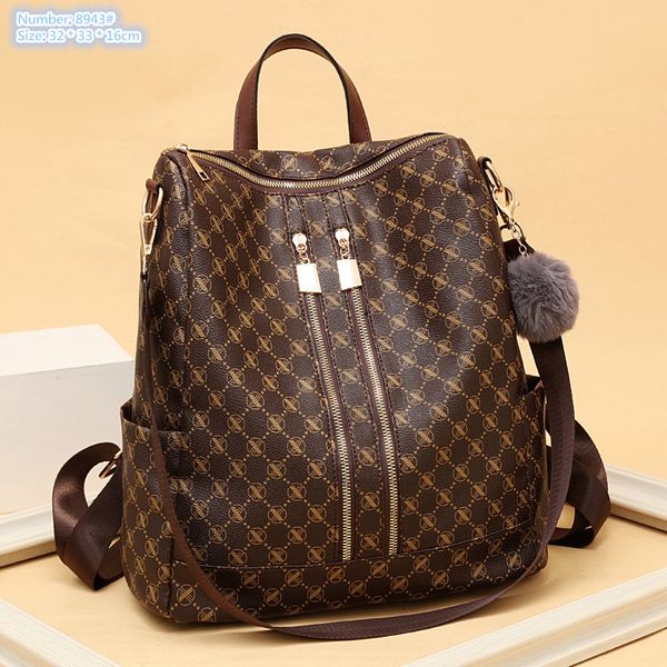 wholesale ladies shoulder bags 2 colors large capacity anti-theft double zipper travel backpack sweet fur ball pendant fashion handbag trend contrast leather bag, Grey-8943#
wholesale ladies shoulder bags 2 colors large capacity anti-theft double zipper travel backpack sweet fur ball pendant fashion handbag trend contrast leather bag, Grey-8943#