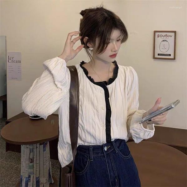 women's blouses 2023 spring temperament slimming age reduction everything korean version sweet beautiful chiffon small shirt female, White
women's blouses 2023 spring temperament slimming age reduction everything korean version sweet beautiful chiffon small shirt female, White