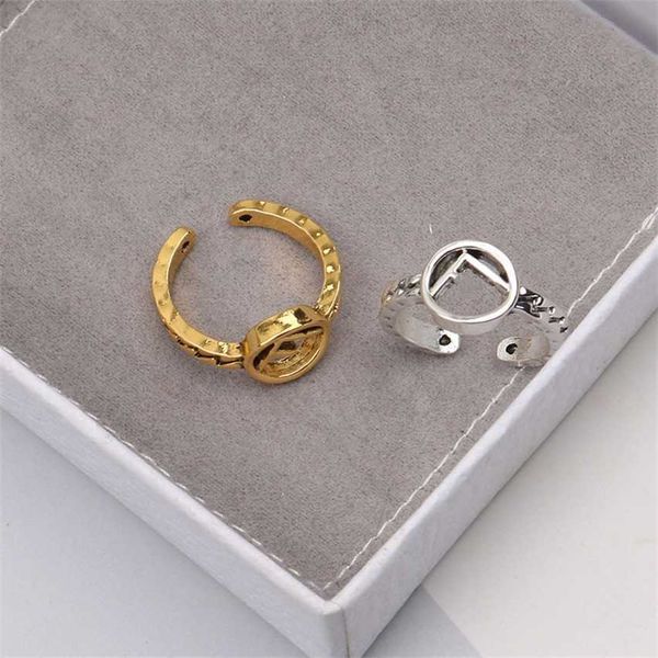 2023 f family's new fashion letter open chain geometric metal minimalist style temperament ring, Silver
2023 f family's new fashion letter open chain geometric metal minimalist style temperament ring, Silver