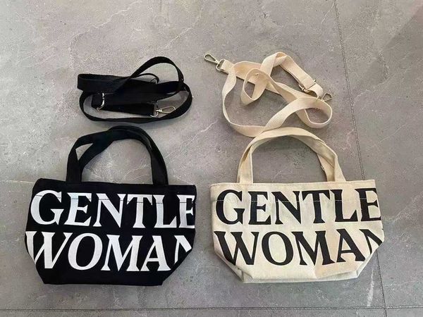 ins fashion bag messenger bag literary leisure one shoulder portable dual-purpose letter canvas shopping bag
