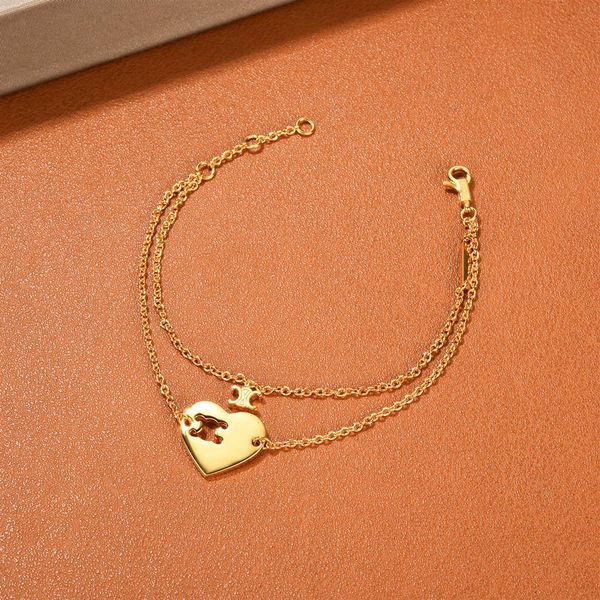 triumphal arch series double layered love pendant with brass plated 18k real gold fashionable and simple light luxury bracelet, Golden;silver
triumphal arch series double layered love pendant with brass plated 18k real gold fashionable and simple light luxury bracelet, Golden;silver