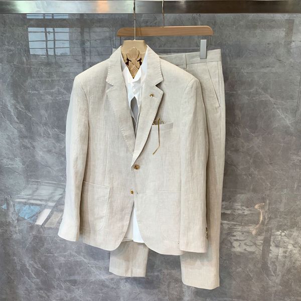 men's suits blazers linen suit for men cotton mens jacket thin style spring autumn pants coat casual summer blazer 230625, White;black
men's suits blazers linen suit for men cotton mens jacket thin style spring autumn pants coat casual summer blazer 230625, White;black