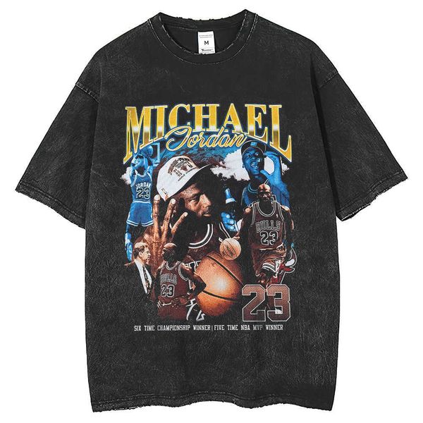 23 street fashion brand men's basketball star print men's t-shirt fashion wash short sleeve t-shirt, White;black
23 street fashion brand men's basketball star print men's t-shirt fashion wash short sleeve t-shirt, White;black