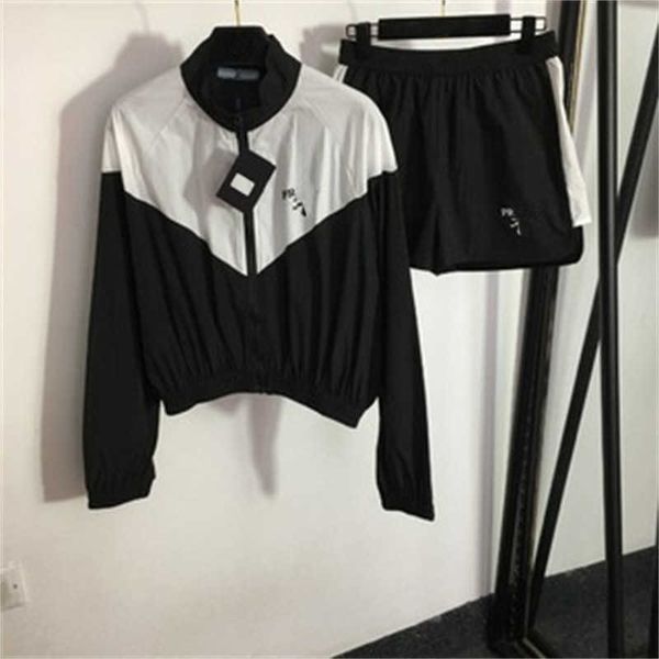 summer women fashion two piece sets letters stand collar long sleeve zipper color blocking jacket casual shorts cool and comfort designer cl, White
summer women fashion two piece sets letters stand collar long sleeve zipper color blocking jacket casual shorts cool and comfort designer cl, White
