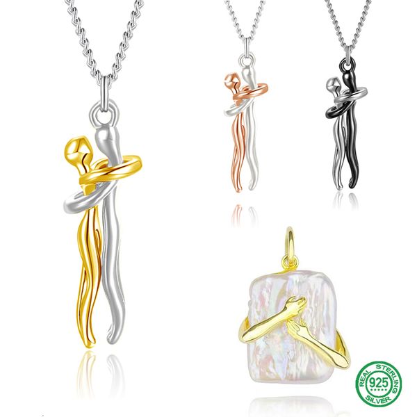 strands strings s925 sterling silver for women pearl necklace couple hug pendant chain 925 jewelry gold classic unique gift 230625, Black
strands strings s925 sterling silver for women pearl necklace couple hug pendant chain 925 jewelry gold classic unique gift 230625, Black