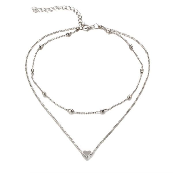necklaces 300pcs/lot multi layer copper necklace women simple collar with long necklacer heart noon triangle shape pendant chain necklaces, Silver
necklaces 300pcs/lot multi layer copper necklace women simple collar with long necklacer heart noon triangle shape pendant chain necklaces, Silver