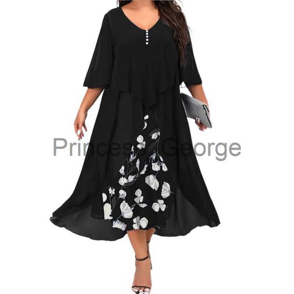 casual dresses plus size women dress fake two piece elegant chiffon tierred loose midi party dresses lady oversized chic vestidos de fiesta, Black;gray
casual dresses plus size women dress fake two piece elegant chiffon tierred loose midi party dresses lady oversized chic vestidos de fiesta, Black;gray