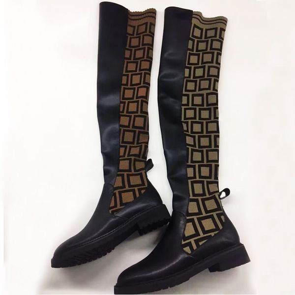 autumn winter womens socks boots soft knitted elastic platform long boots designer high boot leather lady letter shoe flat women shoes large, Black
autumn winter womens socks boots soft knitted elastic platform long boots designer high boot leather lady letter shoe flat women shoes large, Black
