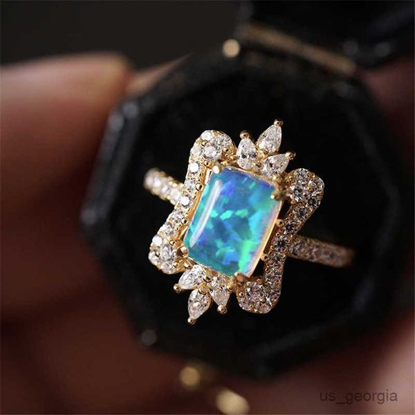 band rings luxury female blue square opal ring classic gold color thin engagement ring charm crystal crown stone wedding rings for women r23, Silver
band rings luxury female blue square opal ring classic gold color thin engagement ring charm crystal crown stone wedding rings for women r23, Silver