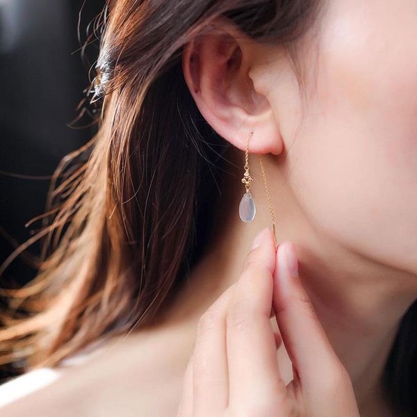 knot daimi 14k gold injection grey moonstone long earrings female simple hand send girlfriend earrings, Silver
knot daimi 14k gold injection grey moonstone long earrings female simple hand send girlfriend earrings, Silver
