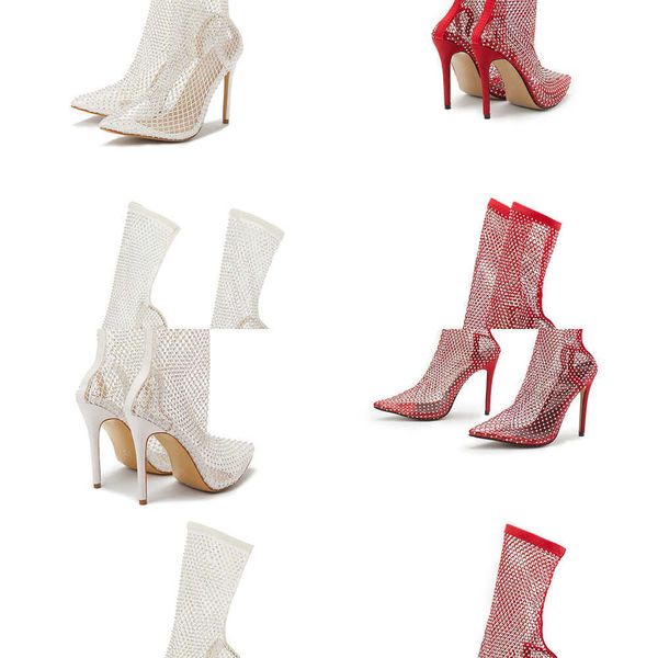 summer sandals crystal diamond mesh women pointed toe fashion breathable red white party club ankle boots shoes 230511, Black
summer sandals crystal diamond mesh women pointed toe fashion breathable red white party club ankle boots shoes 230511, Black