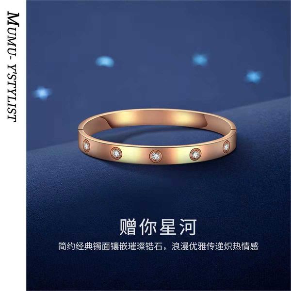 advanced sense colorless titanium steel bracelet carti's ten diamond style light luxury high sense net red popular style with logo, Black
advanced sense colorless titanium steel bracelet carti's ten diamond style light luxury high sense net red popular style with logo, Black
