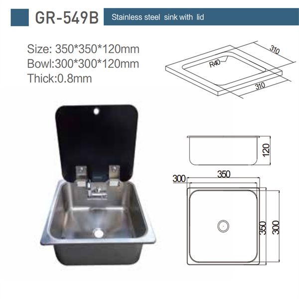 stainless steel sinktempered glass lid 350*350*120mm boat caravan camper gr-549b
stainless steel sinktempered glass lid 350*350*120mm boat caravan camper gr-549b