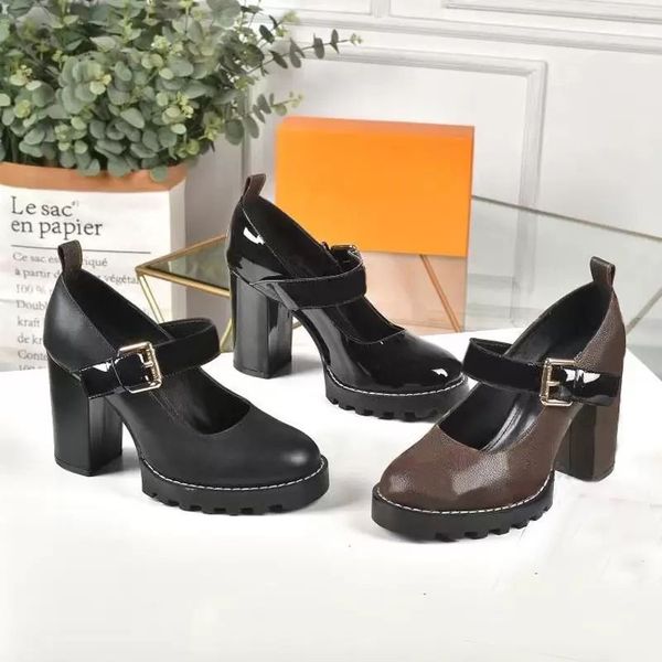 thick heel dress shoes fashion designer leather lady high heels 100% cowhide round head metal belt buckle women letter high heeled boat shoe, Black
thick heel dress shoes fashion designer leather lady high heels 100% cowhide round head metal belt buckle women letter high heeled boat shoe, Black