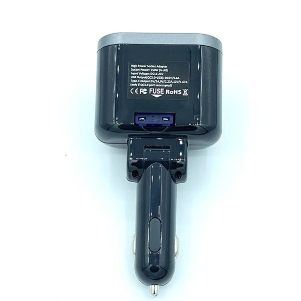 car cigarette lighter c47pq with 1-to-2 ports, 150w high power, independent switch, qc3.0/pd fast charging, 12v/24v
car cigarette lighter c47pq with 1-to-2 ports, 150w high power, independent switch, qc3.0/pd fast charging, 12v/24v