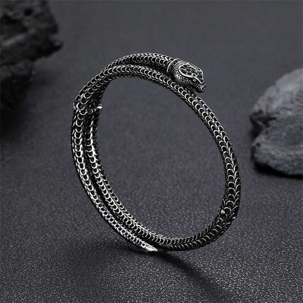 2023 gujia spirit scale snake shape bracelet made of old fashionable fashion dominant men and women's opening hands, Black
2023 gujia spirit scale snake shape bracelet made of old fashionable fashion dominant men and women's opening hands, Black