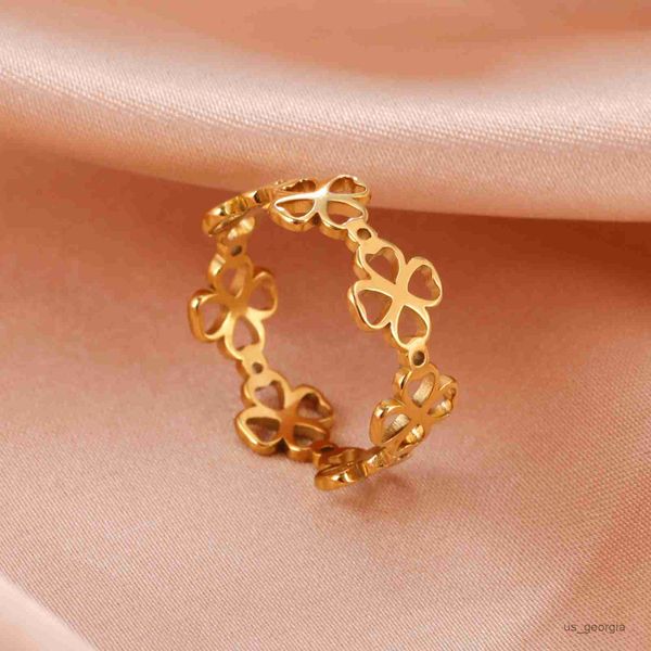 band rings skyrim lucky four-leaf clover ring stainless steel gold color women rings 2023 fashion jewelry valentine's day gift for love, Silver
band rings skyrim lucky four-leaf clover ring stainless steel gold color women rings 2023 fashion jewelry valentine's day gift for love, Silver