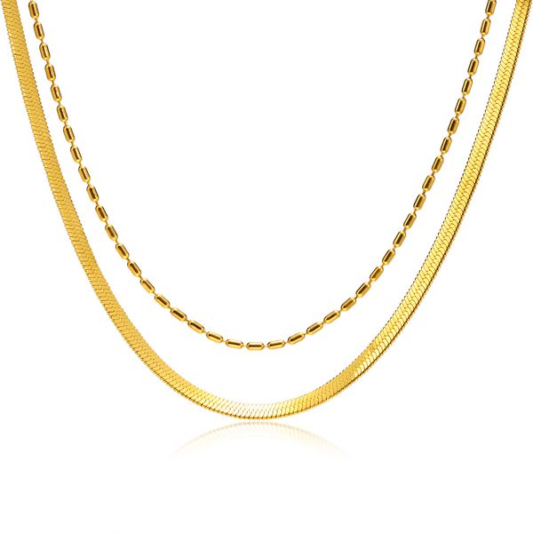 women's necklace personalized and trendy stainless steel double-layer chain necklace with extended chain jewelry party gift yw277nc-107, Golden;silver
women's necklace personalized and trendy stainless steel double-layer chain necklace with extended chain jewelry party gift yw277nc-107, Golden;silver