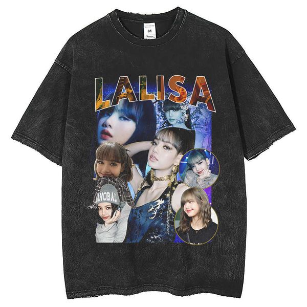 spring and summer new product lisa print old t-shirt men's dark wash water t-shirt men's short sleeve high street, White;black
spring and summer new product lisa print old t-shirt men's dark wash water t-shirt men's short sleeve high street, White;black