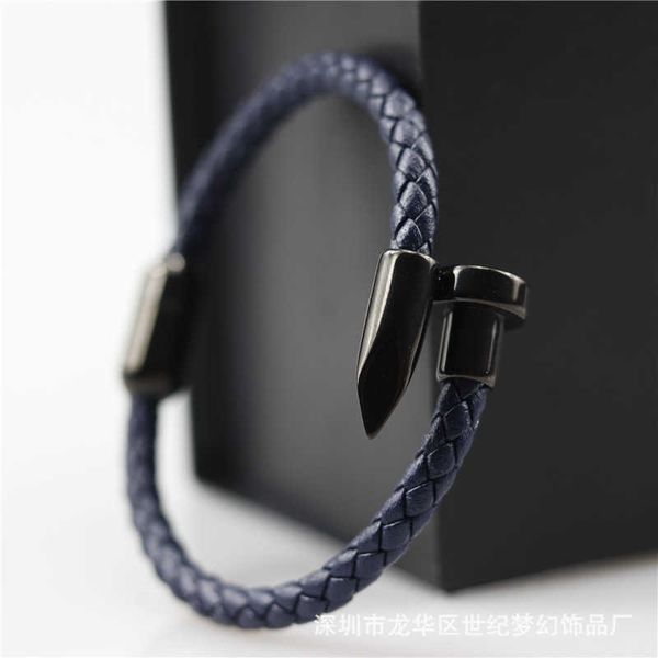 designer new japanese and korean fashion jewelry nail leather bracelet carti stainless steel jx024 with logo, Black
designer new japanese and korean fashion jewelry nail leather bracelet carti stainless steel jx024 with logo, Black