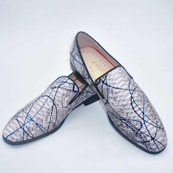 gray snakeskin pattern genuine leather mens graffiti shoes luxury loafers men dress shoes summer flats casual shoe, Black
gray snakeskin pattern genuine leather mens graffiti shoes luxury loafers men dress shoes summer flats casual shoe, Black