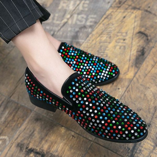 luxury rhinestone men shoes suede mocasines crystal loafers handmade summer party wedding casual shoes, Black
luxury rhinestone men shoes suede mocasines crystal loafers handmade summer party wedding casual shoes, Black