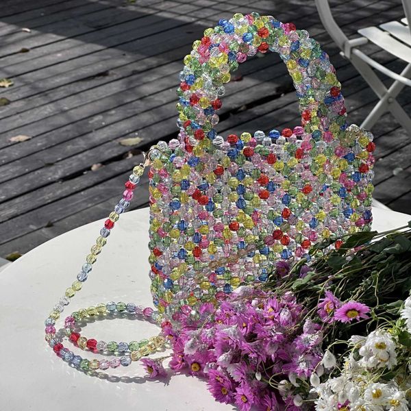 summer mixed color beaded diagonal cross bag modeling sense, hand made iridescence acrylic bag, female 230625
summer mixed color beaded diagonal cross bag modeling sense, hand made iridescence acrylic bag, female 230625