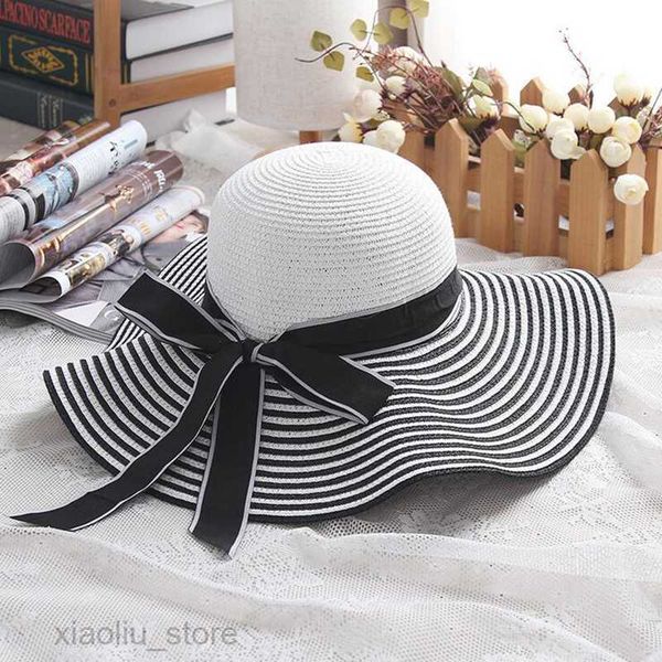 wide brim hats fashion hepburn wind black white striped bowknot summer sun hat beautiful women straw beach hat large brimmed hatsun block hk, Blue;gray
wide brim hats fashion hepburn wind black white striped bowknot summer sun hat beautiful women straw beach hat large brimmed hatsun block hk, Blue;gray