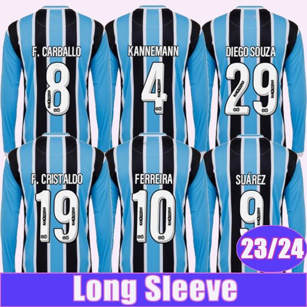 23 24 gremio long sleeve soccer jerseys suarez ferreira geromel kannemann f. carballo f. cristaldo diego souza home football shirts, Black;yellow
23 24 gremio long sleeve soccer jerseys suarez ferreira geromel kannemann f. carballo f. cristaldo diego souza home football shirts, Black;yellow