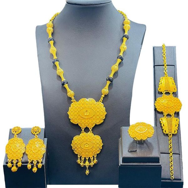 necklaces arabic dubai jewelry set for women earrings ethiopian african long chain golden color necklace wedding bridal gift, Silver
necklaces arabic dubai jewelry set for women earrings ethiopian african long chain golden color necklace wedding bridal gift, Silver